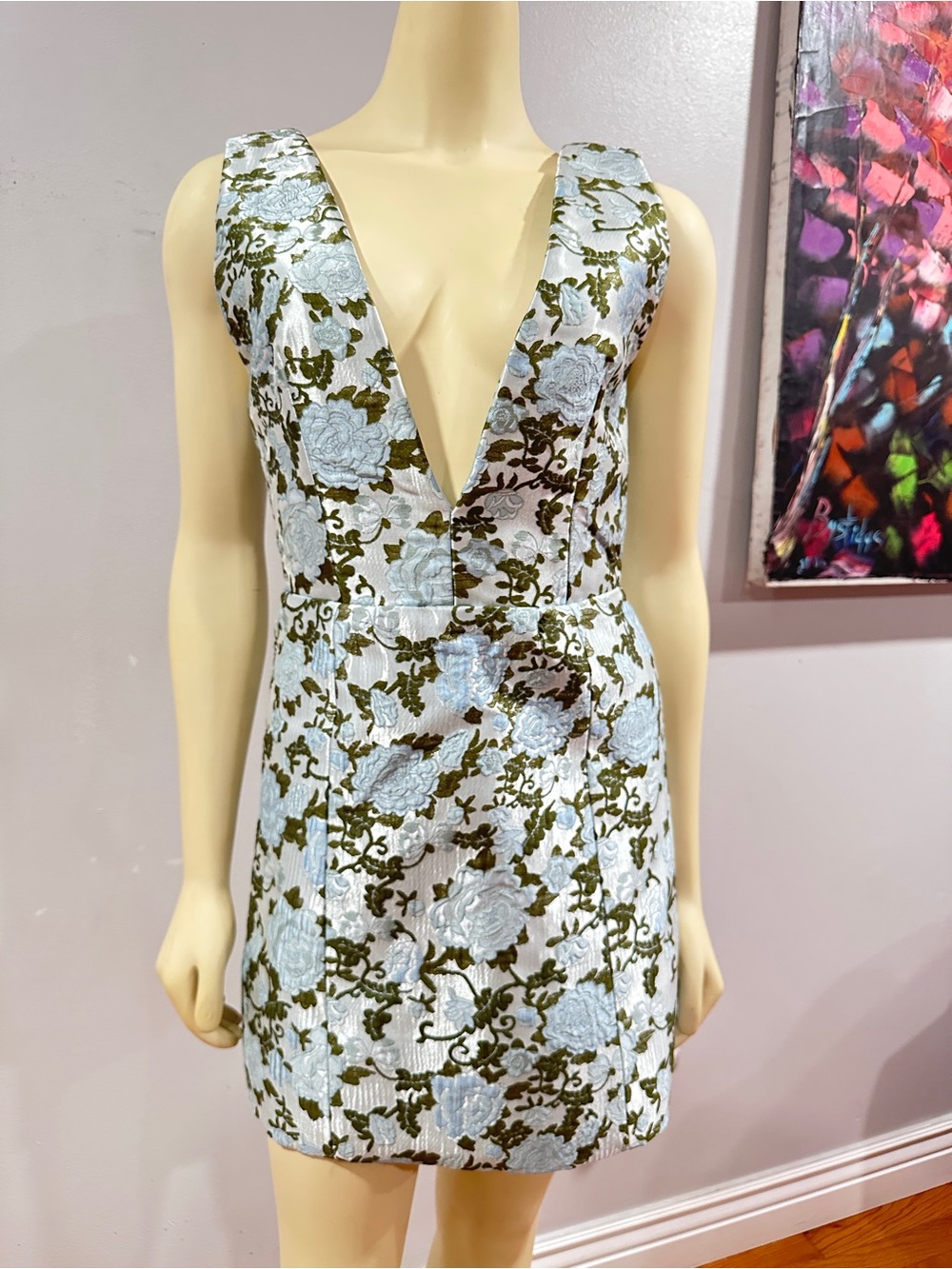 Alice + Olivia Light Blue TATUM MINI DRESS Mini Dress